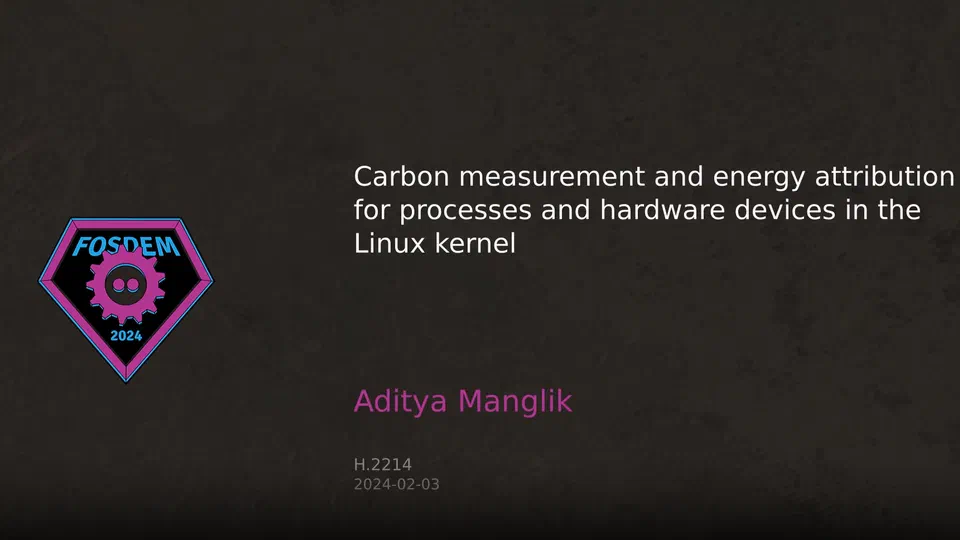 Carbon measurement and energy attribution in Linux